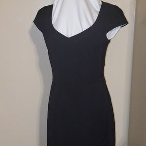 H&M Sheath Cap Sleeve Dress Black Size 8